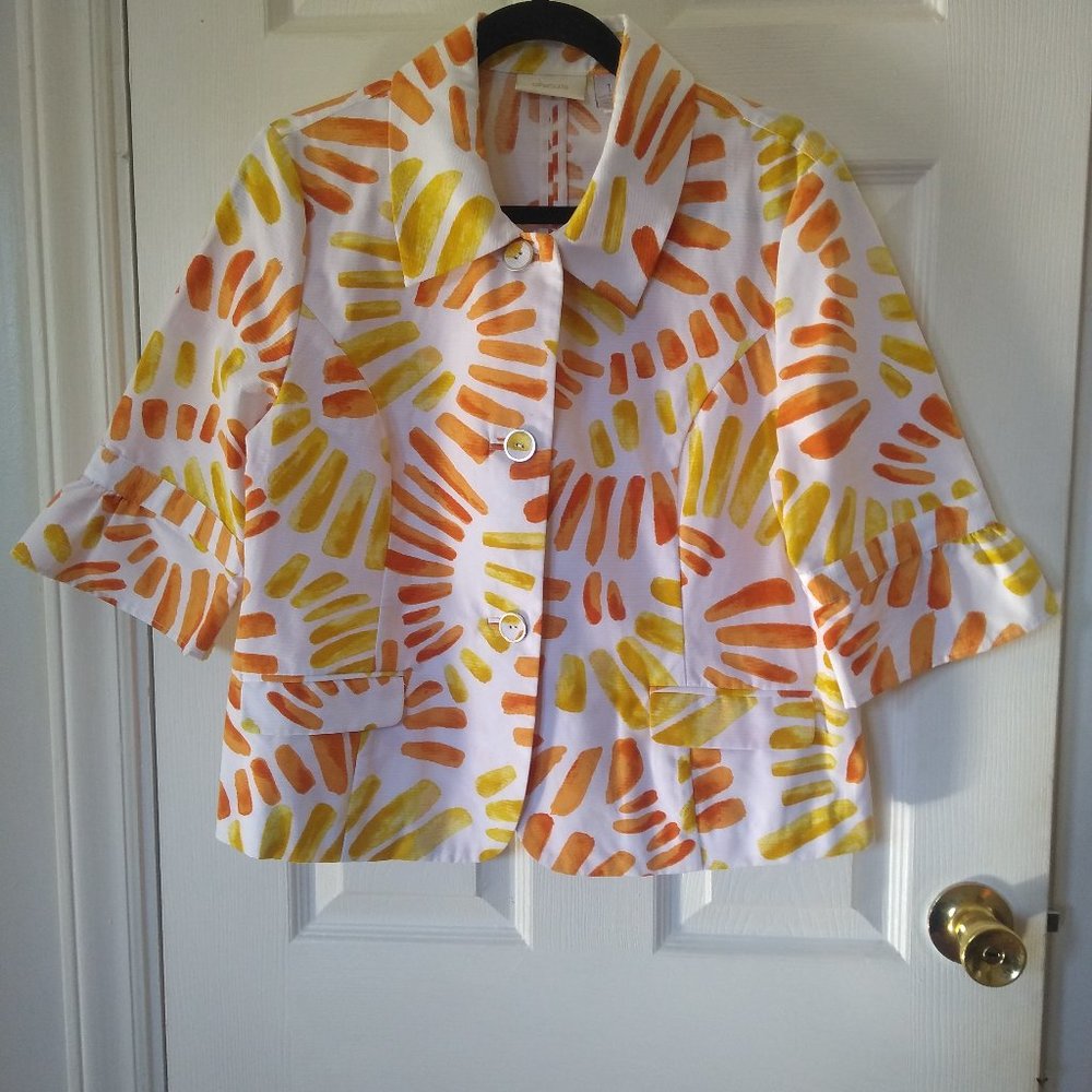 Chico's Printed Crop Women Blazer Size M